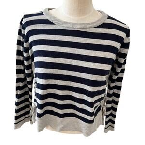 Joseph A Nautical Sailor Stripe sweater Navy Blue Gray S